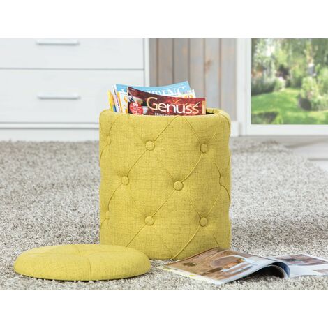 Pouff Contenitore Rotondo 34x40 Puff Tondo Portaoggetti Pouf Divano  Portariviste