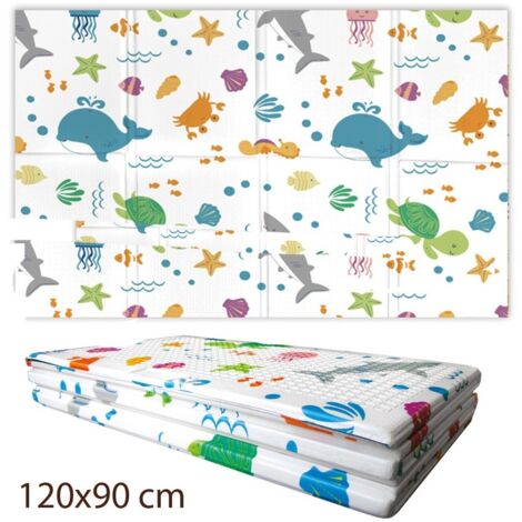 Tappeto per Bambini 120x90 Pieghevole Antiscivolo Soft Oceano Gioco Cameretta (1/2)