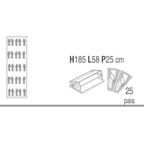Scarpiera specchio salva spazio contiene 25 paia di scarpe