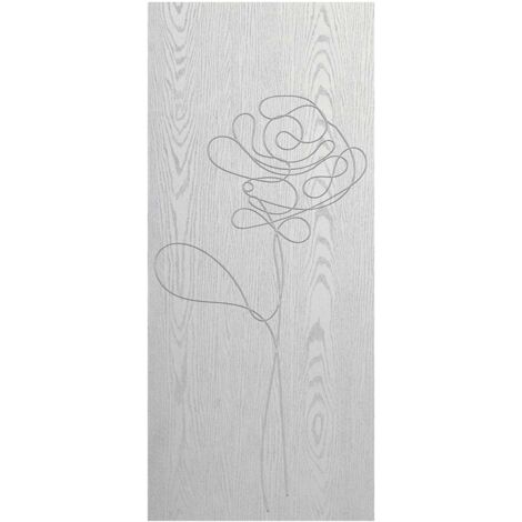 Pannello da Esterno per Porta Blindata Pantografato in Vetroresina Rose Bianco (1/2)