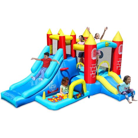 Castello Giostra Gonfiabile New 8 in 1 con Pompa Happy Hop