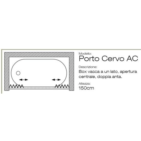 Cabina Box Doccia per Vasca 2 Ante a Soffietto Sopravasca PVC Angolare  Colorato