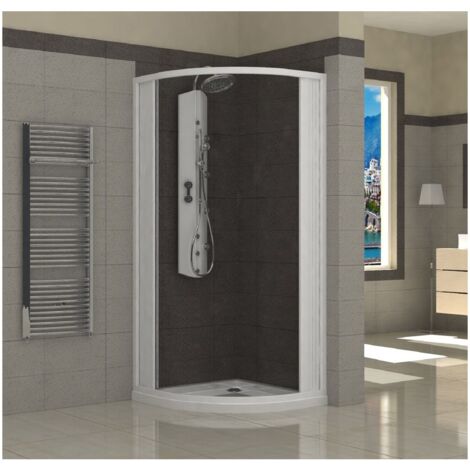 Box Doccia Semicircolare Tondo a Soffietto Angolo 70 75 80 90 in PVC Cabina - Misura Semicircolare 75x75
