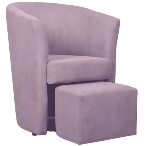 Poltrona Tessuto Rosa Antico con Pouf Estraibile Coordinato Relax