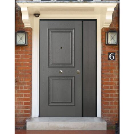 Portone per Ingresso Blindato Antisfondamento Due Ante Colore Grigio da Esterno