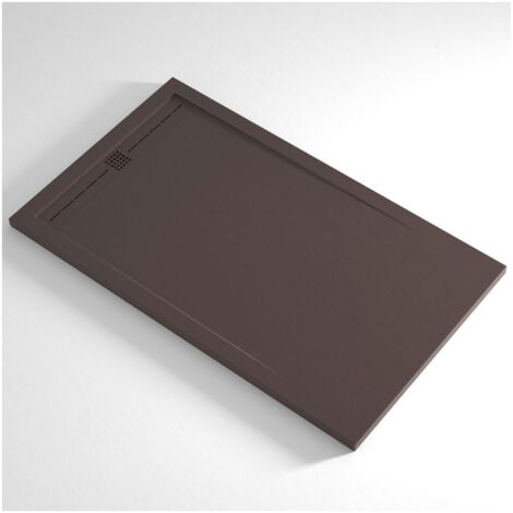 Piatto Doccia Slim Marrone Resina Marmo Ruvido da 70 a 210 cm Pavimento Piletta - Dimensione Piatto 70x100