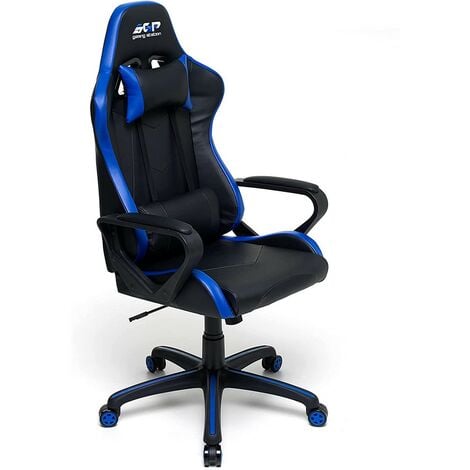 Poltrona Gaming da Ragazzo Blu Ergonomica con Braccioli e Ruote Sedia  Scrivania