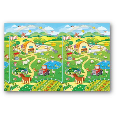 Tappeto per Bambini 150x120 Colorato Arrotolabile Antitrauma