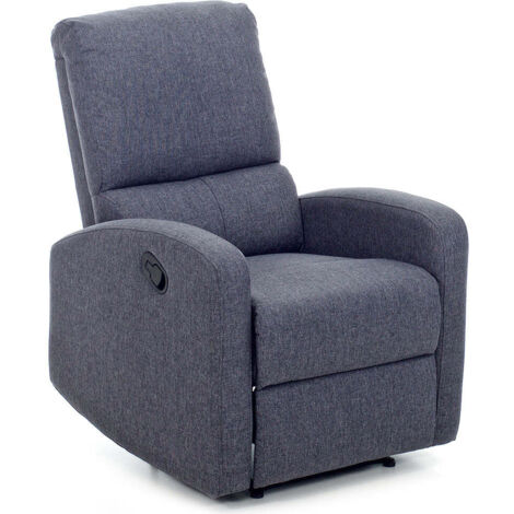 Poltrona in velluto blu, 59x70x80 cm - Qechic