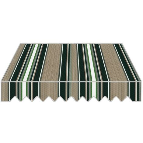 Tenda da Sole Righe Verdi 295x250 con Bracci Retrattili Moderna Esterno  Balcone