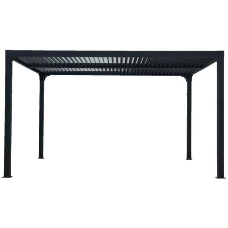 Pergola foresta gazebo bioclimatico in alluminio, apertura manuale, 240x300 - Foresta (1/10)