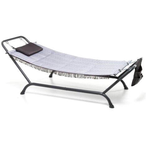 Amaca Giardino Legno Larice Parasole Rimovibile 200kg Amaca Con Telaio Legno Larice - Per Giardino E Terrazzo Fino A 200 Kg Amaca Con Telaio Larice - Foto 2