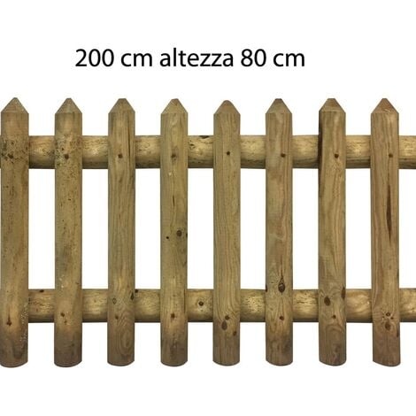Steccato Bordura Aiuola 200 cm h 80 da Giardino Recinzione Staccionata in  Legno Opzioni: 1 Pezzo