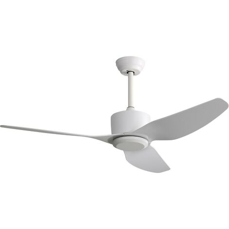 Ventilatore da Soffitto Bianco con 3 Pale in ABS Luce a Led Telecomando Wifi