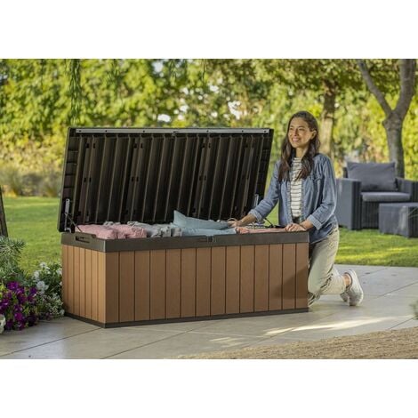 Baule Keter con Seduta 380 Litri Multiuso Organizer Arredo Cassapanca  Giardino