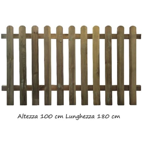 Steccato Bordura Aiuola 180 cm h 100 Giardino Recinzione Staccionata in Legno - Opzioni 2 Pezzi