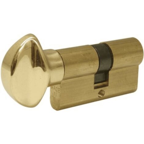 Cilindro europeo per porta blindata con pomellino interno – Dimensione 30/40mm – 5 chiavi incluse – Nottolino in argento, bronzo, ottone o cromo satinato – Blindofacile (1/4)