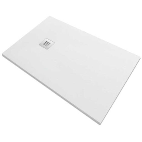Piatto doccia in pietra SOLIDSTONE alto 2,8cm - Bianco RAL 9003 - Misura: 80x80 x 2,8h