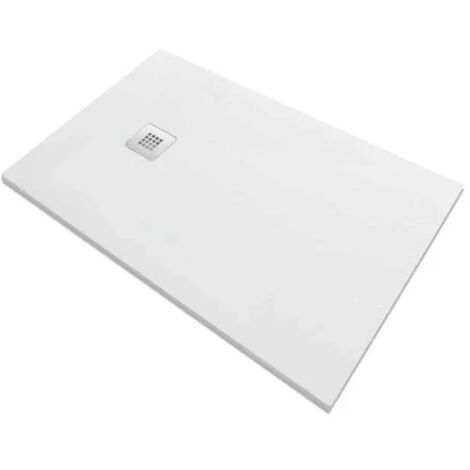 Piatto doccia in pietra SOLIDSTONE alto 2,8cm - Bianco 70x140