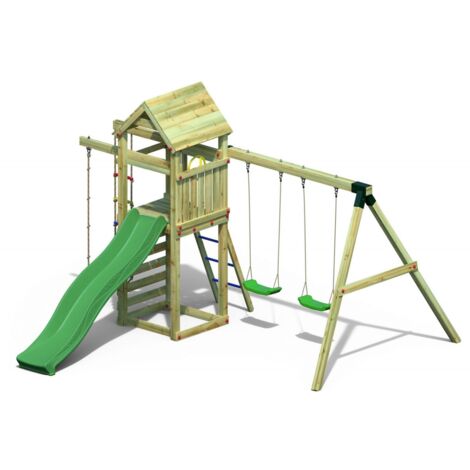 Fungoo Gaia TL2S Parco giochi in legno da giardino con scivolo altalena
