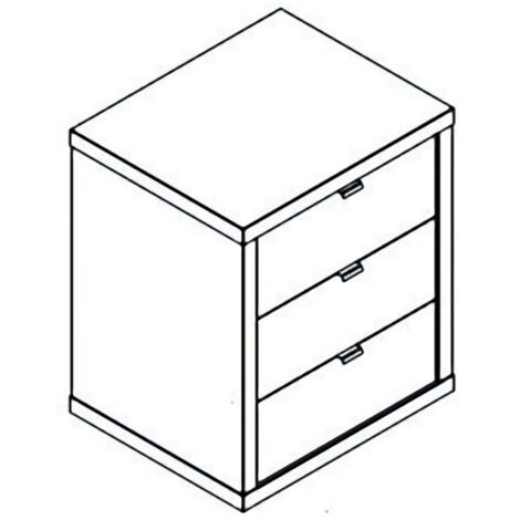 Cassettiera Comodino in Legno 3 Cassetti Bianca Laccata Chiave Ufficio Scrivania (1/3)