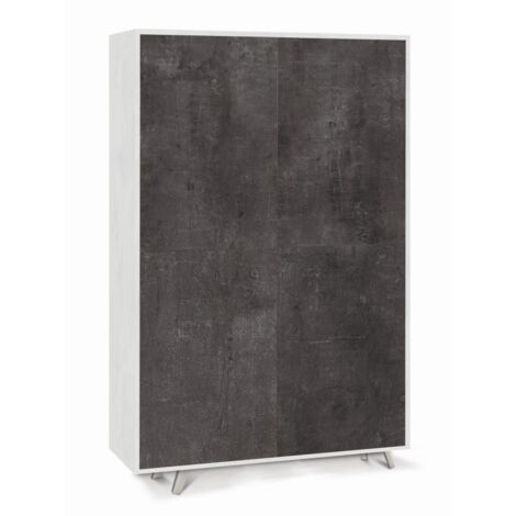 Armadio A 4 Ante HLR | Credenza Moderna Con Finiture Dorate | MDF Di Qualità | Verde | Dimensioni 124x39x81 Cm | Per Soggiorno, Cucina E Ingresso