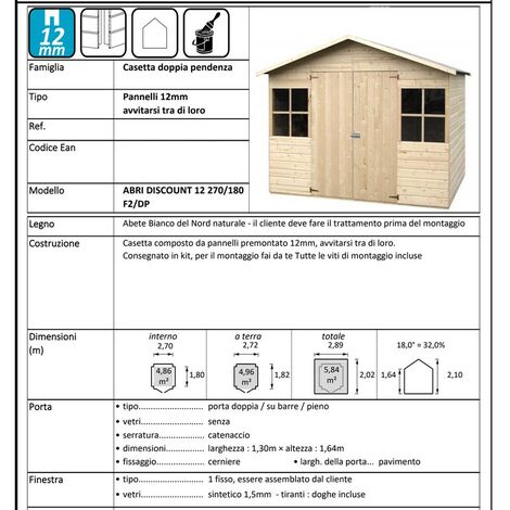 Pannello di chiusura per casette in legno a doghe