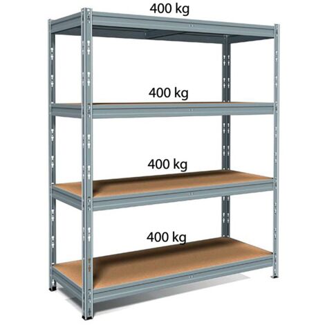 Scaffali ad Incastro in Metallo 4 Ripiani 120x50 Scaffalatura Rinforzata