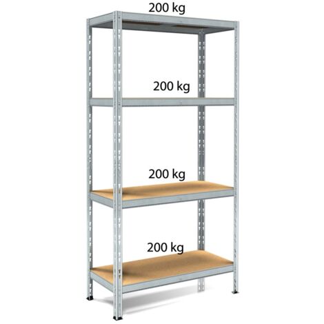Scaffalatura in Metallo 4 Ripiani 100x40 Scaffali ad Incastro Modulare