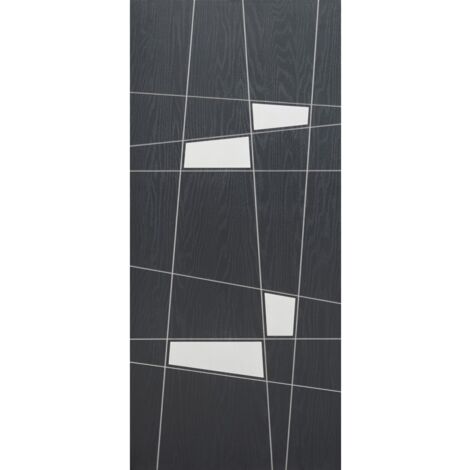 Pannello Trap per Porta Blindata Grigio Pantografato con Inserti Moderni (1/2)