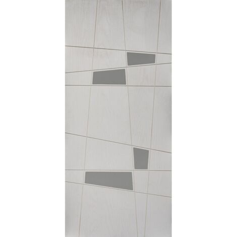 Pannello Trap per Porta Blindata Bianco Pantografato con Inserti Moderni (1/2)