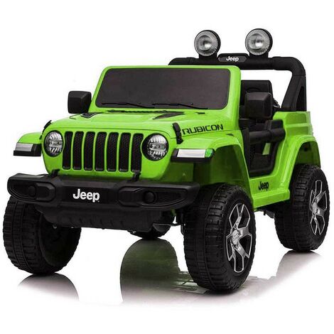 Jeep Rubicon Macchina Elettrica a Batteria Verde Auto Bambini Telecomando