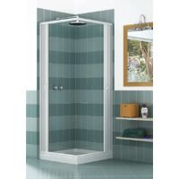 Box Doccia Luna Acquario in PVC 2 Lati Apertura Scorrevole Angolare a Soffietto 120 x 120 x h185 cm