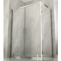Box Doccia Angolare 2 Lati Ante Saloon Battente Parete Fissa Vetro 6 mm Opaco - Misura Box Angolare 70x70