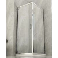 Box Doccia Angolare 1 Anta Fissa Anta Battente 2 Lati Parete Vetro 6mm Cristallo - Misura Box Angolare 75x80
