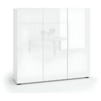 Scarpiera 3 Ante 120x34x115 cm Bianco Mobile Salvaspazio