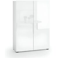 Scarpiera 2 Ante 80x34x114h cm bianco lucido per ingresso