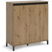 Credenza Soggiorno 2 Ante 100x110 cm Finitura in Rovere