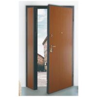Portone Blindato Interno 2 Ante Porta Classe 3 Liscio Cilindro Europeo Noce