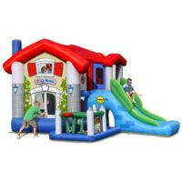 Castello Giostra Gonfiabile Big House con Scivolo Pompa Inclusa Happy Hop