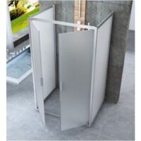 Box Doccia 3 Lati Opaco 6 mm Anta Battente Saloon 60 70 80 90 100 120 130 140 cm - Misura Box 3 Lati 90x60x90