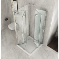 Cabina Box Doccia 3 Lati 2 Ante a Libro 60 70 80 90 100 Battente Porta Cristallo - Misura Box 3 Lati 100x70x100