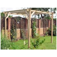 Pergola in Legno 3x3 Gazebo da Giardino Tettoia Pergolato Copertura Carport  Auto