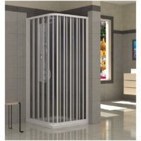 Box Doccia in PVC 1 Porta a Soffietto Angolare 2 Lati Apertura a Parete Angolo - Misura Box Angolare 70x80