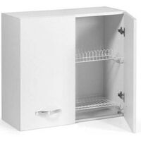 Pensile cucina 80x33xH72 cm Bianco opaco con due ante - Caesaroo