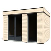 Casetta in Legno Abitabile 3.6x3 mt Parete Isolanti Porta Finestra da Giardino