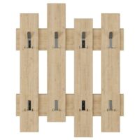 Mobile da Ingresso a Muro Appendiabiti Moderno a Parete in Legno Rovere Ganci