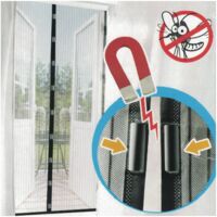 Zanzariera Magnetica con Chiusura Calamita Tenda Bianca Nera per Porta Finestra - Colore Bianco