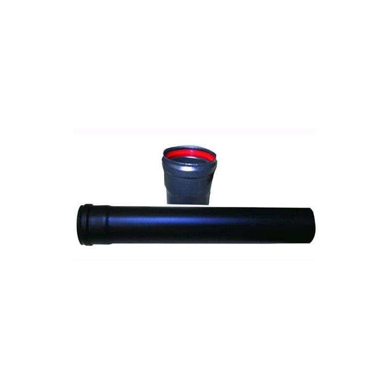 TUBO PER STUFA A PELLET IN ACCIAIO DA 50 CM 1MM DI SPESSORE DIAMETRO 80 MM  SMALTATO NERO OPACO - BIGMAT