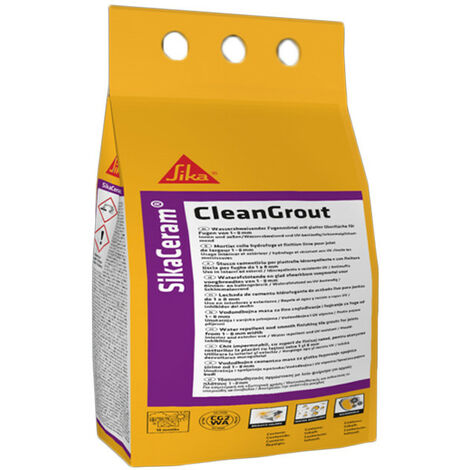 SIKACERAM CLEANGROUT - STUCCO CEMENTIZIO 5KG COLORE NERO ASSOLUTO PER FUGHE  DA 1 A 8 MILLIMETRI A PARETE E A PAVIMENTO - SIKA